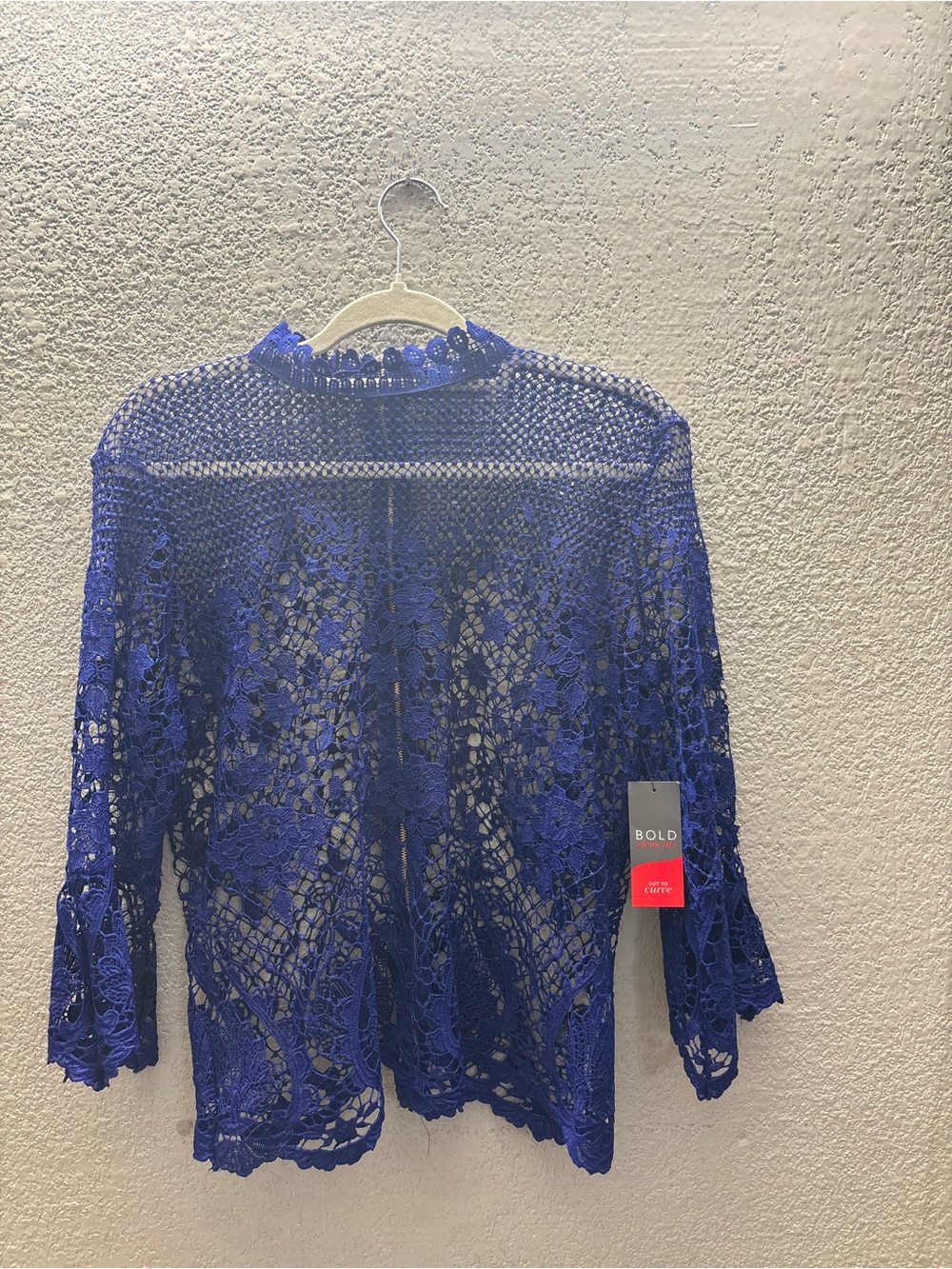 BOLD elements Royal Blue Crochet Lace Women's Top
